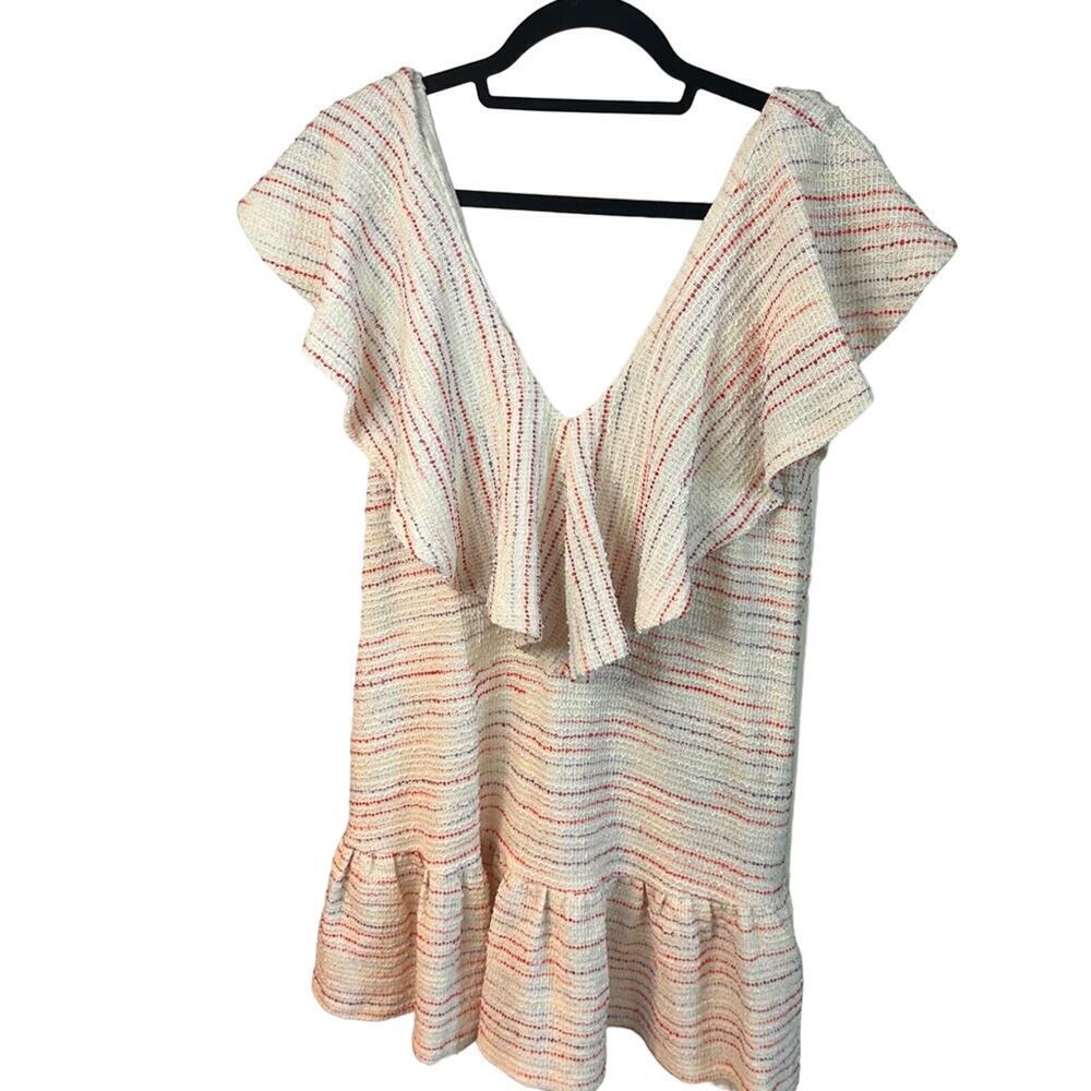 Something Navy Ruffle Tiered Mini Dress Size XS